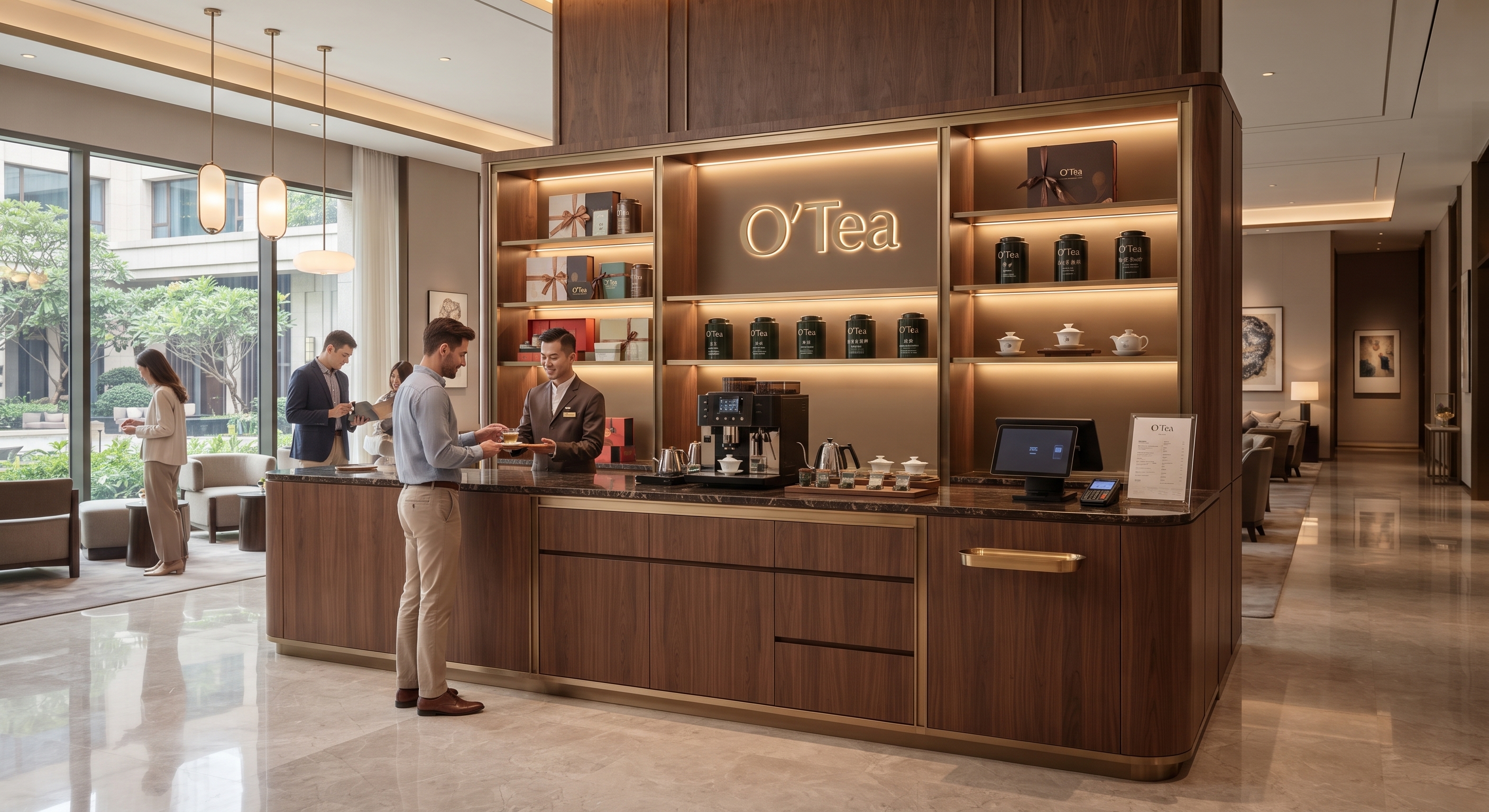 O'Tea酒店供应柜 高端定制版：酒店大堂全屋定制茶饮柜台